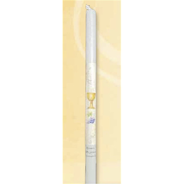 Prima comunione Candela decorata diametro cm.2 altezza cm.35 Prima comunione Candela decorata diametro cm.2 altezza cm.35