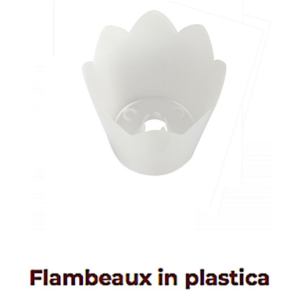 Flambeaux in plastica bianco per candele 2 pezzi