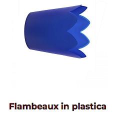 Flambeaux in plastica blu per candele 2 pezzi