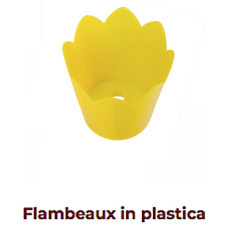 Flambeaux in plastica giallo per candele 2 pezzi