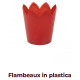Flambeaux in plastica rosso per candele 2 pezzi