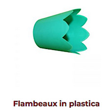 Flambeaux in plastica per candele verde 2 pezzi
