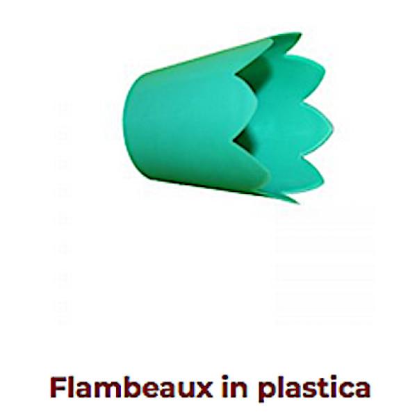 Flambeaux in plastica per candele verde 2 pezzi