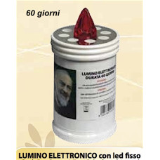 Lumino votivo elettronico bianco led fisso durata 60 gg. 
