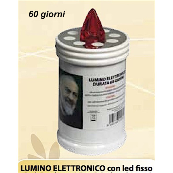 Lumino votivo elettronico bianco led fisso durata 60 gg. 