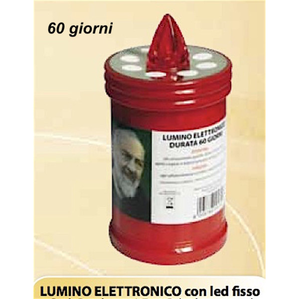 Lumino votivo elettronico rosso led fisso durata 60 gg. 