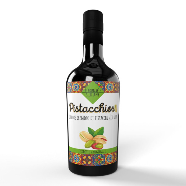 Liquore al pistacchio di Sicilia cremoso artigianale - 50 cl. 17% Vol.