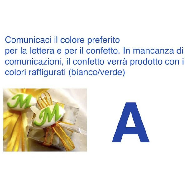 Confetti al cioccolato decorati con iniziale nome - LETTERA A - Pz.10