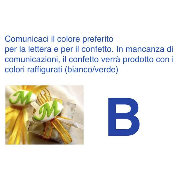 Confetti al cioccolato decorati con iniziale nome - LETTERA B - Pz.10