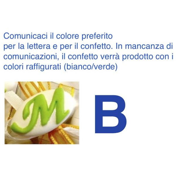 Confetti al cioccolato decorati con iniziale nome - LETTERA B - Pz.50 Sconto 10%