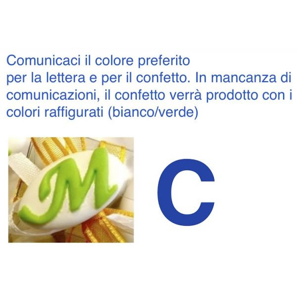 Confetti al cioccolato decorati con iniziale nome - LETTERA C - Pz.50 Sconto 10%