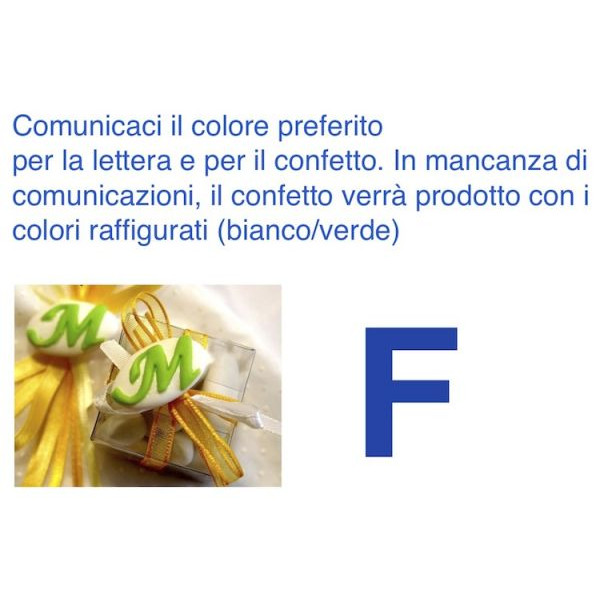 Confetti al cioccolato decorati con iniziale nome - LETTERA F - Pz.10