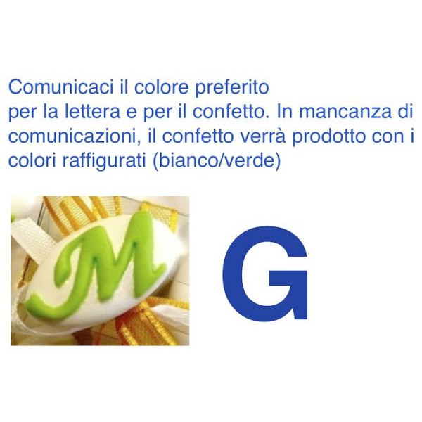 Confetti al cioccolato decorati con iniziale nome - LETTERA G - Pz.50 Sconto 10%