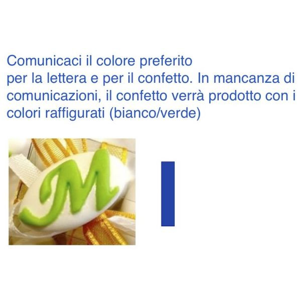 Confetti al cioccolato decorati con iniziale nome - LETTERA I - Pz.50 Sconto 10%