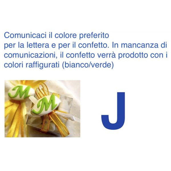 Confetti al cioccolato decorati con iniziale nome - LETTERA J - Pz.10