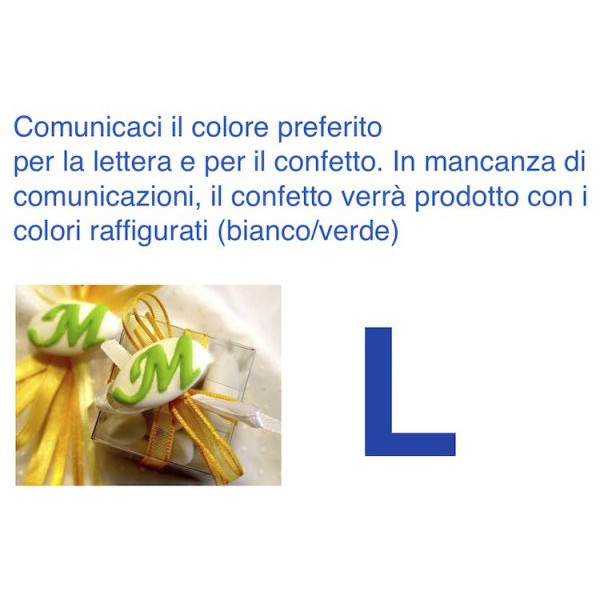 Confetti al cioccolato decorati con iniziale nome - LETTERA L - Pz.10