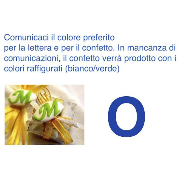 Confetti al cioccolato decorati con iniziale nome - LETTERA O - Pz.10