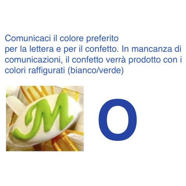 Confetti al cioccolato decorati con iniziale nome - LETTERA O - Pz.50 Sconto 10%