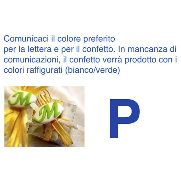 Confetti al cioccolato decorati con iniziale nome - LETTERA P - Pz.10
