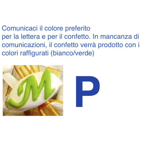Confetti al cioccolato decorati con iniziale nome - LETTERA P - Pz.50 Sconto 10%