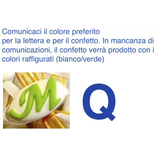 Confetti al cioccolato decorati con iniziale nome - LETTERA Q - Pz.50 Sconto 10%