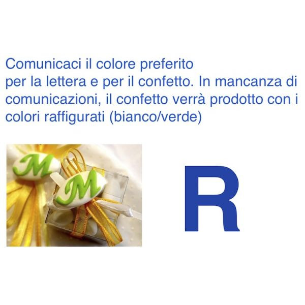 Confetti al cioccolato decorati con iniziale nome - LETTERA R - Pz.10