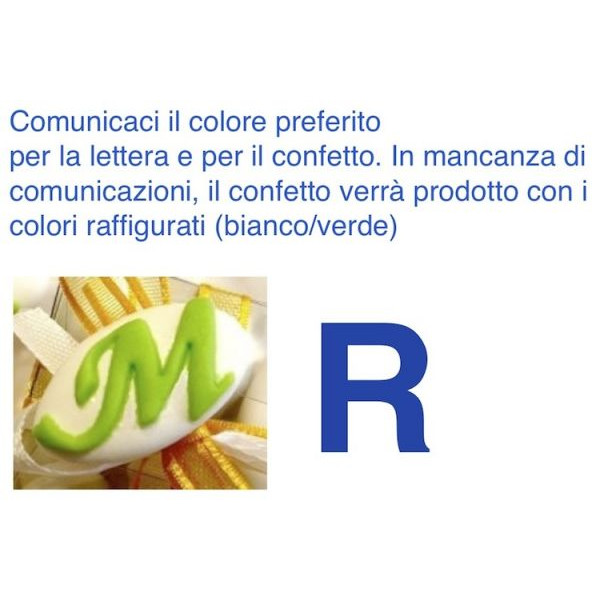 Confetti al cioccolato decorati con iniziale nome - LETTERA R - Pz.50 Sconto 10%