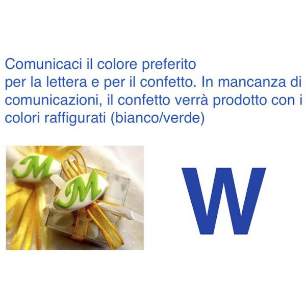 Confetti al cioccolato decorati con iniziale nome - LETTERA W - Pz.10