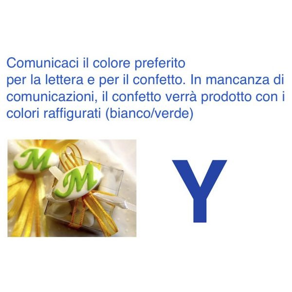 Confetti al cioccolato decorati con iniziale nome - LETTERA Y - Pz.10