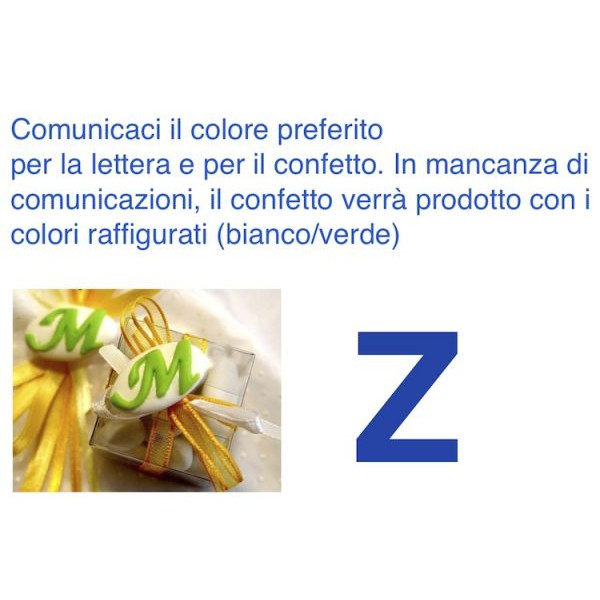Confetti al cioccolato decorati con iniziale nome - LETTERA Z - Pz.10