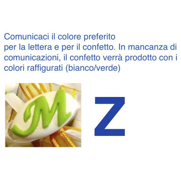 Confetti al cioccolato decorati con iniziale nome - LETTERA Z - Pz.50 Sconto 10%