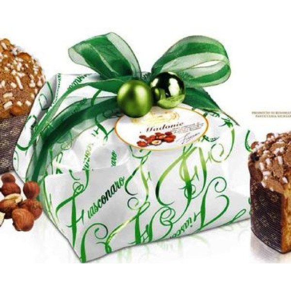 Panettone MADONIE Fiasconaro glassato con ripieno di uvetta e nocciole di Polizzi Generosa Kg.1