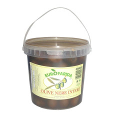 Olive nere siciliane intere di Trapani in salamoia Kg.1
