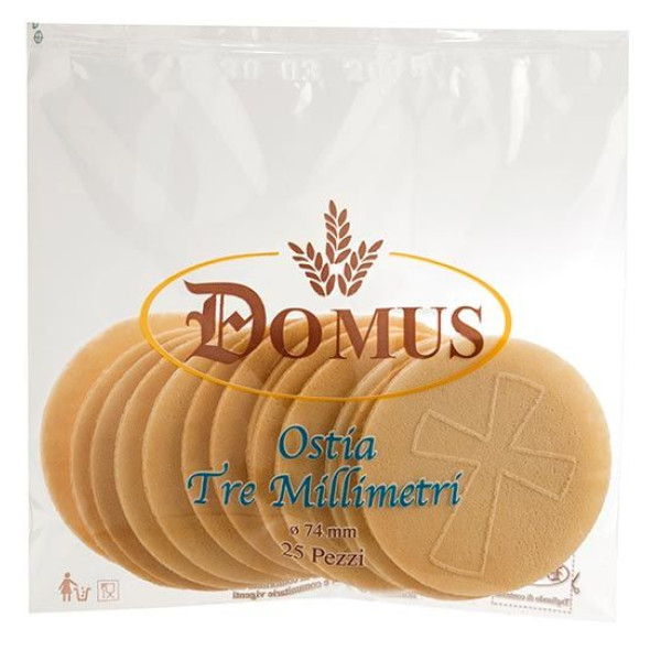 Ostia magna TRE MILLIMETRI diametro cm.7,4 spessore mm.1 - Imballo da 10 confezioni da 25 pz. Sconto 10%