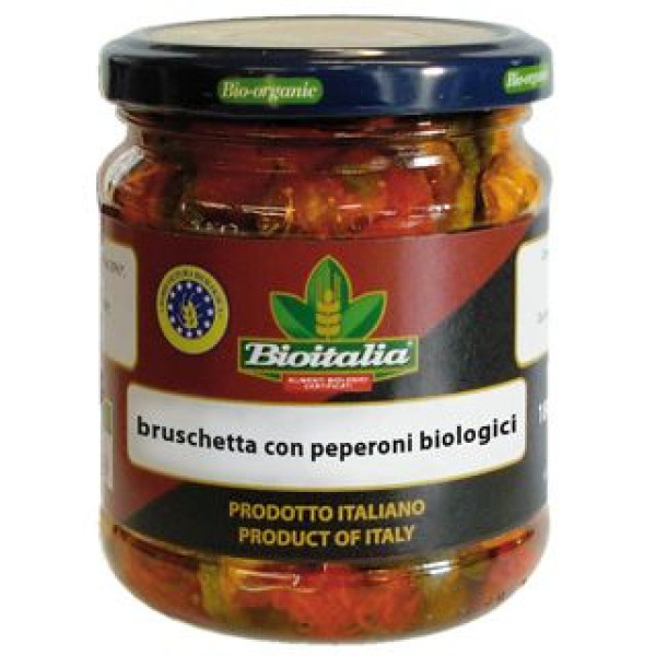 Condimento ai peperoni bio per bruschetta in olio extra vergine oliva gr.180 -